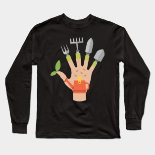 Funny Plant Lady Gift - Edward Gardening Hands Long Sleeve T-Shirt